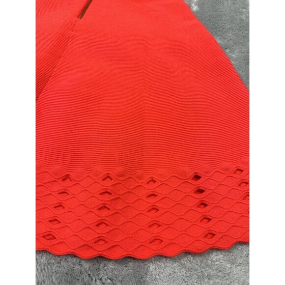 NWT Ted Baker Dress Womens 3 US 8 Neon Pink Coral Zaralie Jacquard Knit Skater - Picture 11 of 12